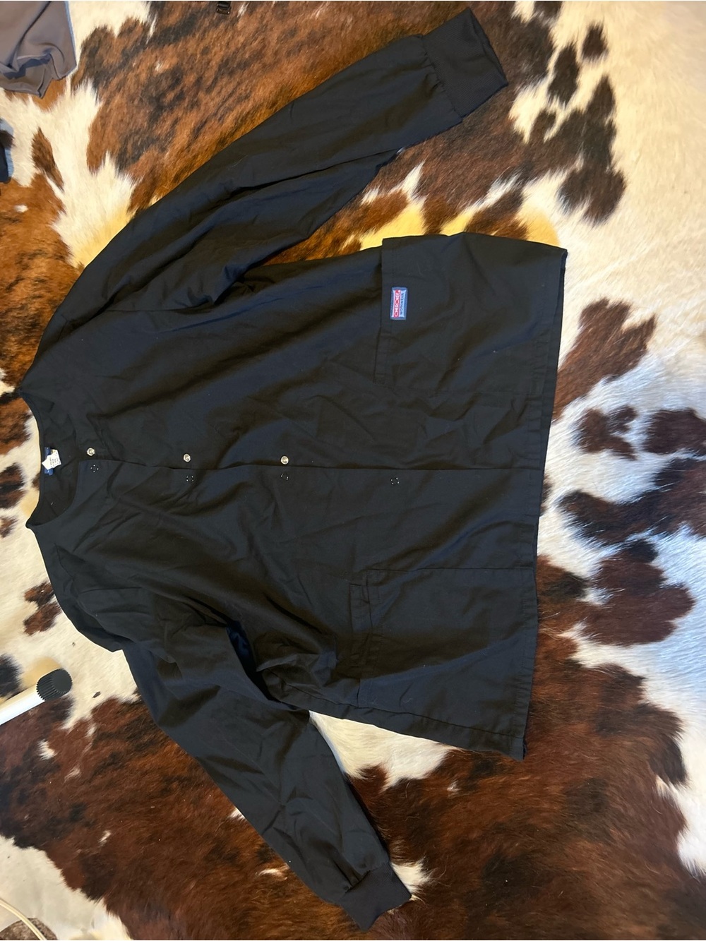 Cherokee Black Snap-Front Women's Scrub Shirt